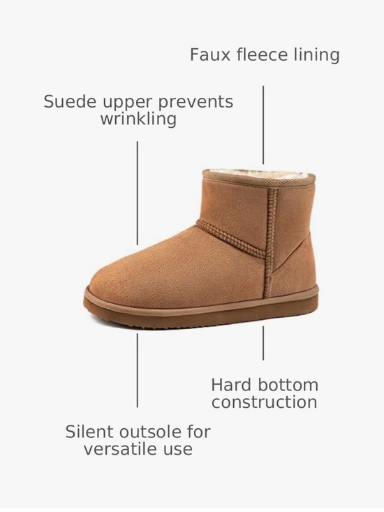 & Other Stories Shoes - Classic Suede Faux-Fur Lined Ankle Boot - Chestnut